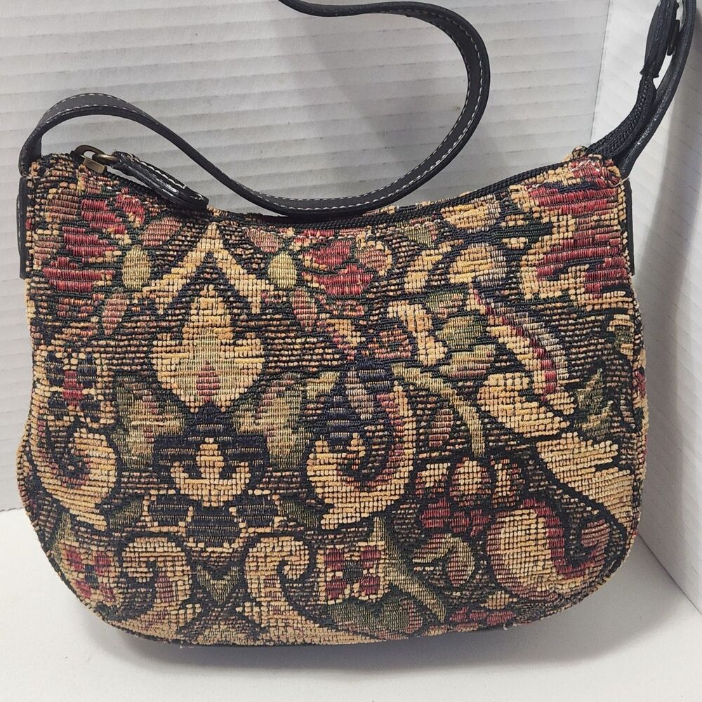 VTG Fossil Tapestry Carpet Hobo Bag Grandmacore Boho Cottagecore 90s Great 75088 - Picture 16 of 16